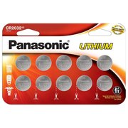 Panasonic 3V Lithium Coin Cell Battery CR2032 Replaces DL2032 KL2032, PK 10 CR2032PA/10BW